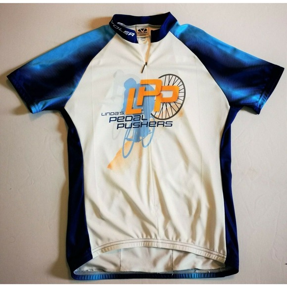 Voler race Cycling Short Sleeve Women's Shirt size Large white blue - Picture 2 of 3